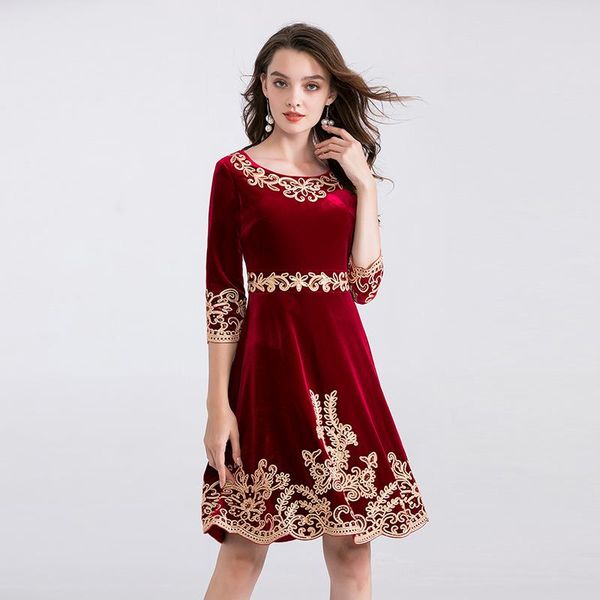 casual dresses dress embroidery retro velvet 2021 luxury spring autumn vintage party plus size 3xl women clothing winter slim, Black;gray
casual dresses dress embroidery retro velvet 2021 luxury spring autumn vintage party plus size 3xl women clothing winter slim, Black;gray
