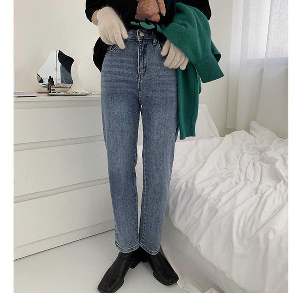 women's jeans korean style women autumn spring warm high waist fashion casual slimming temperament vintage female straight pencil pants, Blue
women's jeans korean style women autumn spring warm high waist fashion casual slimming temperament vintage female straight pencil pants, Blue
