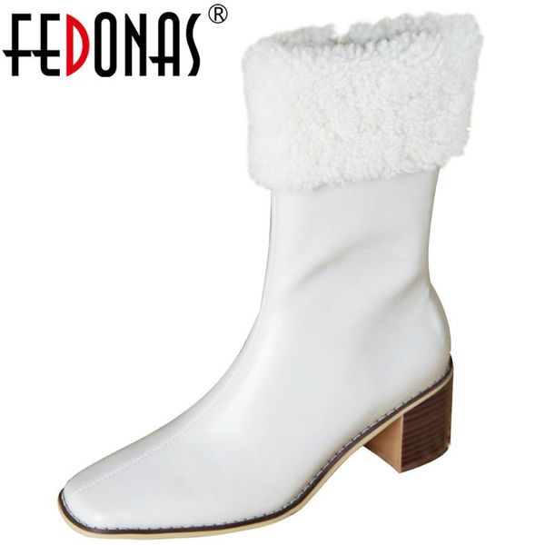 boots fedonas genuine leather women's side zipper square toe stiletto heels shoes woman fashion winter party basic snow, Black
boots fedonas genuine leather women's side zipper square toe stiletto heels shoes woman fashion winter party basic snow, Black