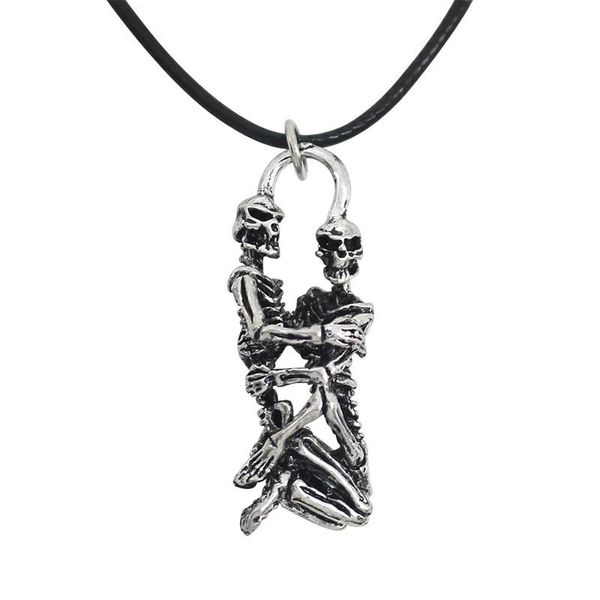 chains vintage punk skeleton choker antique couple skulls hug pendant necklace leather rope chain for lovers colar jewelry 2021, Silver
chains vintage punk skeleton choker antique couple skulls hug pendant necklace leather rope chain for lovers colar jewelry 2021, Silver