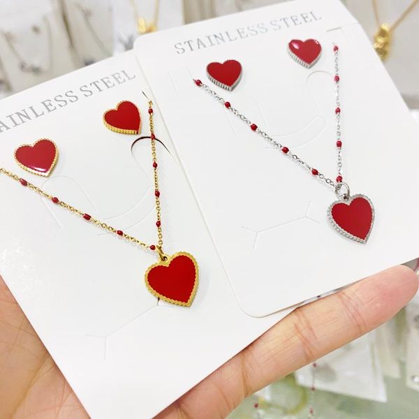 earrings & necklace fashion red heart gold long chain choker copper charm moon party necklaces gift jewelry for women, Silver
earrings & necklace fashion red heart gold long chain choker copper charm moon party necklaces gift jewelry for women, Silver