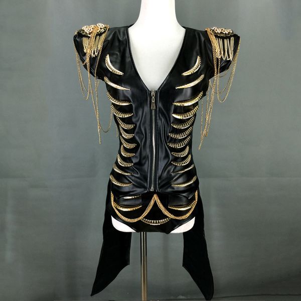 nightclub dag queen costume women metal chain black pu leather suit female club singer dj rave outfit burning man costume 2440, Black;red
nightclub dag queen costume women metal chain black pu leather suit female club singer dj rave outfit burning man costume 2440, Black;red