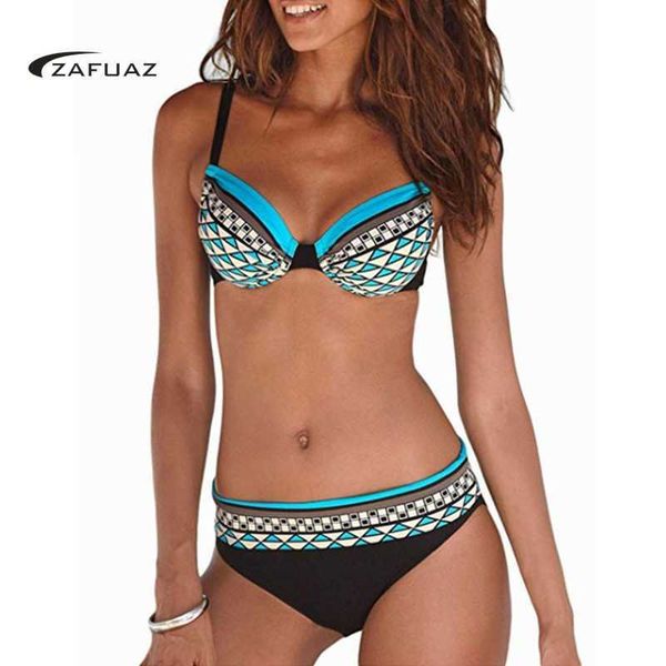 women blue print push up bikini set swimsuit vintage two piece swimwear female bandeau bathing suit beach wear plus size 210604, White;black
women blue print push up bikini set swimsuit vintage two piece swimwear female bandeau bathing suit beach wear plus size 210604, White;black