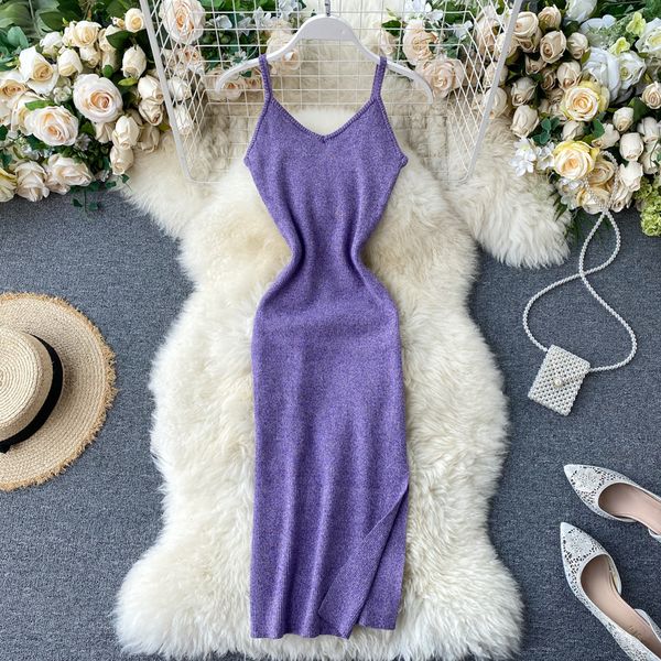women summer dress sleeveless v-neck skinny halter dresses office lady side split elastic knitted bodycon vestidos 2020 new y0118, Black;gray
women summer dress sleeveless v-neck skinny halter dresses office lady side split elastic knitted bodycon vestidos 2020 new y0118, Black;gray