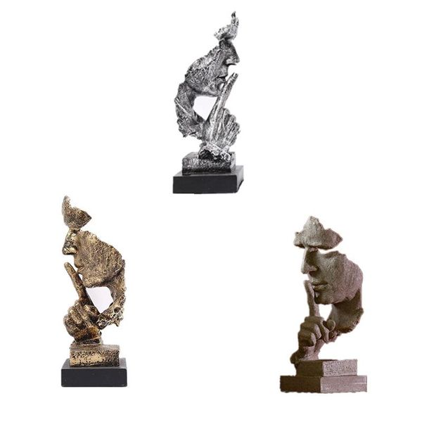 decorative objects & figurines resin silence is gold statue abstract ornaments statuettes mask sculpture craft for office vintage home decor
decorative objects & figurines resin silence is gold statue abstract ornaments statuettes mask sculpture craft for office vintage home decor