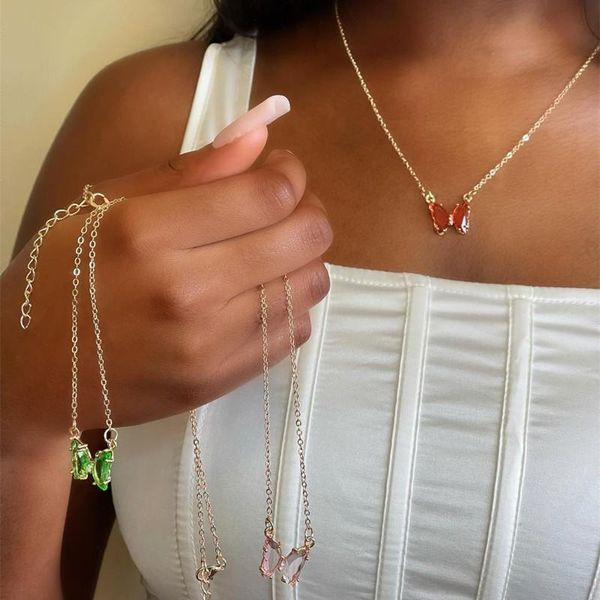 chokers fashion crystal transparent butterfly pendant necklace gold chain choker clavicle for women bohemia jewelry gift, Golden;silver
chokers fashion crystal transparent butterfly pendant necklace gold chain choker clavicle for women bohemia jewelry gift, Golden;silver