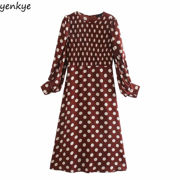 casual dresses vintage autumn women lantern sleeve o neck a-line midi fashion female polka dot dress vestido, Black;gray
casual dresses vintage autumn women lantern sleeve o neck a-line midi fashion female polka dot dress vestido, Black;gray