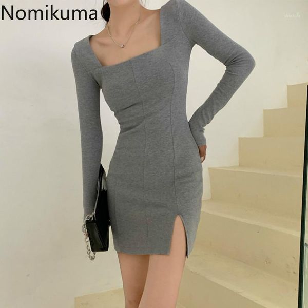 nomikuma square collar long sleeve mini dress women solid color slim waist split 2021 fashion bodycon dresses robe femme casual, Black;gray
nomikuma square collar long sleeve mini dress women solid color slim waist split 2021 fashion bodycon dresses robe femme casual, Black;gray