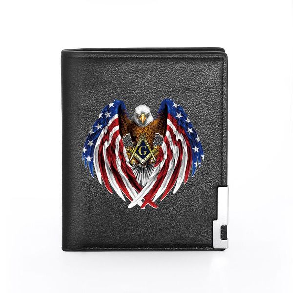 united states eagle masonic printing pu leather men women short wallet id holder purse, Red;black
united states eagle masonic printing pu leather men women short wallet id holder purse, Red;black