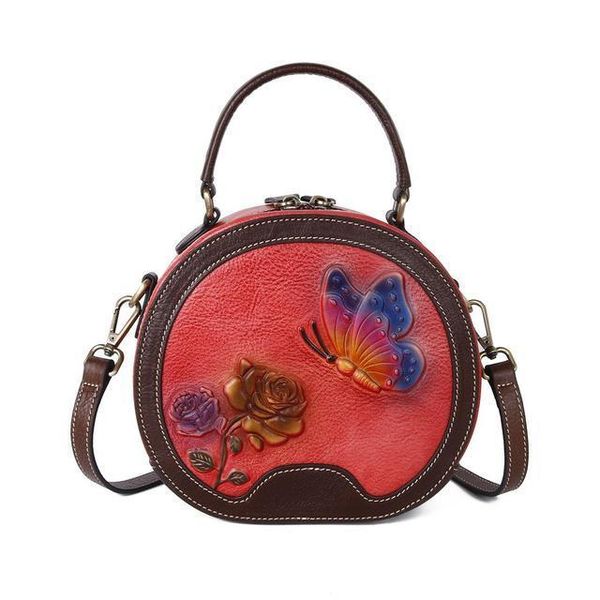 evening bags genuine leather women shoulder&crossbody 2021 vintage handmade embossing circular floral handbag 
evening bags genuine leather women shoulder&crossbody 2021 vintage handmade embossing circular floral handbag