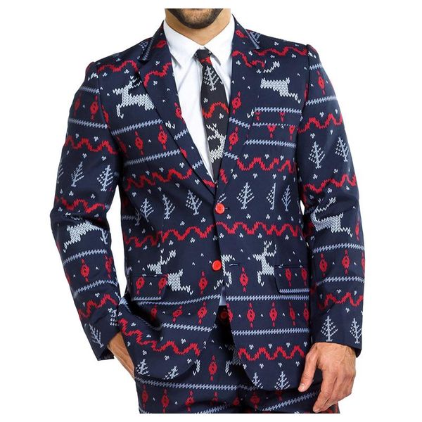 men's jackets men casual suit fashion christmas print double button blazers lapel collar coats social party blouse male, Black;brown
men's jackets men casual suit fashion christmas print double button blazers lapel collar coats social party blouse male, Black;brown