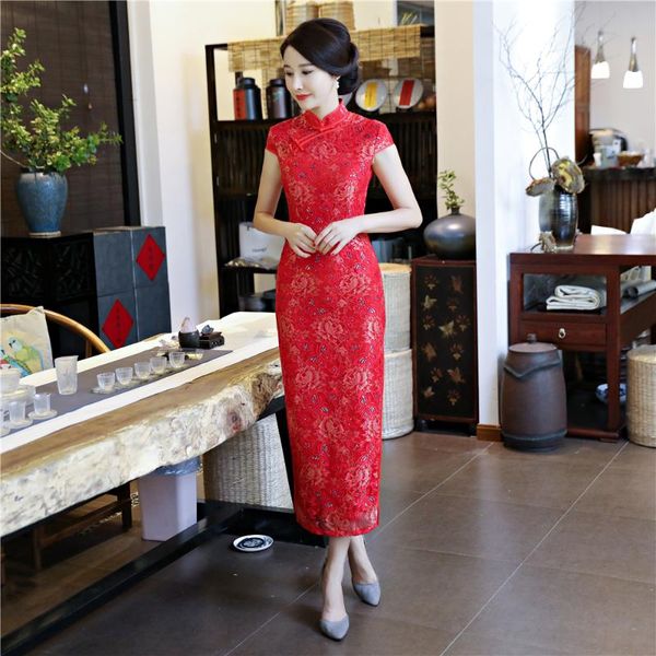 ethnic clothing shanghai story arrival chinese style long cheongsam fashion women's lace dress elegant qipao vestido, Red
ethnic clothing shanghai story arrival chinese style long cheongsam fashion women's lace dress elegant qipao vestido, Red