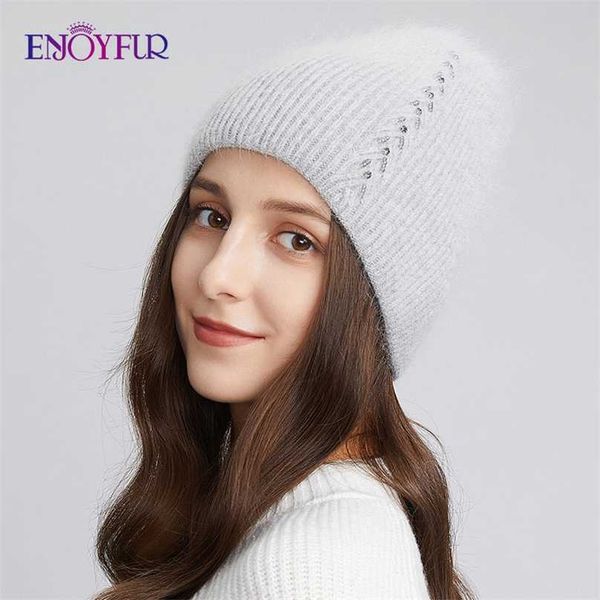 enjoyfur warm winter women hats soft angora wool knit caps for female thick double lined russia style brand casual skull beanies 211119, Blue;gray
enjoyfur warm winter women hats soft angora wool knit caps for female thick double lined russia style brand casual skull beanies 211119, Blue;gray