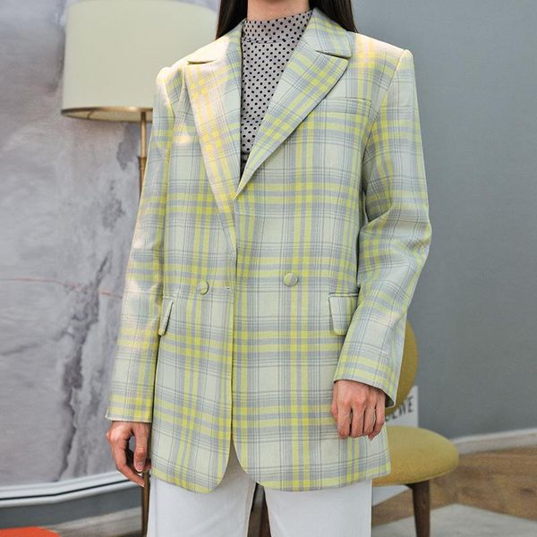 coat 2021 women's autumn and winter large plaid tone profile wool suit jacket, White;black
coat 2021 women's autumn and winter large plaid tone profile wool suit jacket, White;black