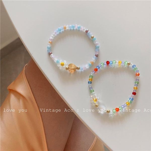 link, chain retro color beaded bracelet korean girl transparent candy shell flower love female, Black
link, chain retro color beaded bracelet korean girl transparent candy shell flower love female, Black