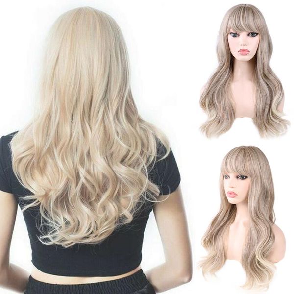 synthetic wigs belle show long curly wavy wig with bang highlights cosplay women heat resistant middle part, Black
synthetic wigs belle show long curly wavy wig with bang highlights cosplay women heat resistant middle part, Black