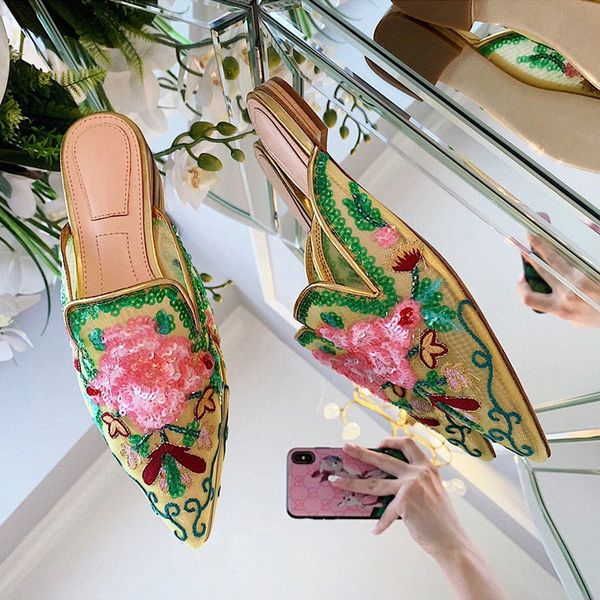 pointed toe flat heel embroidery mules bling bling sequined flower summer slides real leather formal slippers shoes moccasins for wome f3ye#, Black
pointed toe flat heel embroidery mules bling bling sequined flower summer slides real leather formal slippers shoes moccasins for wome f3ye#, Black
