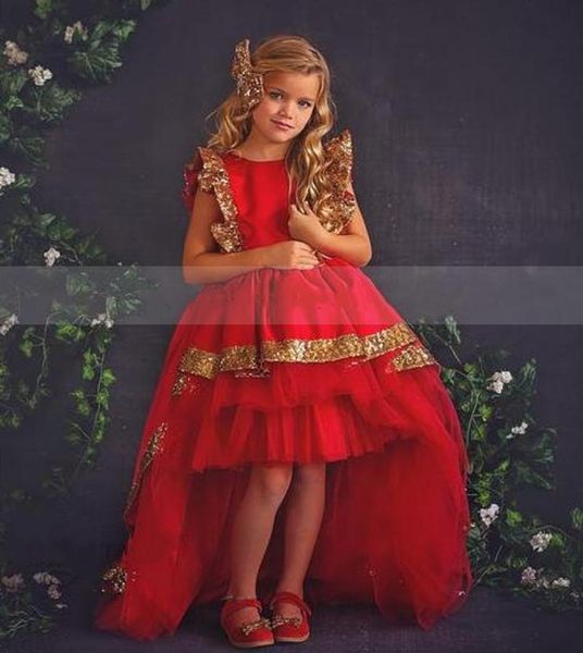 girl's dresses hi low red satin princess birthday party gown gold sequin v back tiered flower girl dress christmas, Red;yellow
girl's dresses hi low red satin princess birthday party gown gold sequin v back tiered flower girl dress christmas, Red;yellow