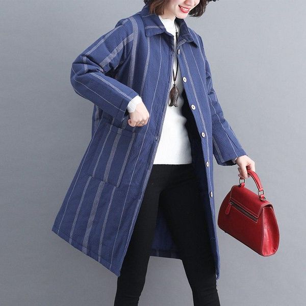 women's blouses & shirts mferlier thicken striped woman turn down collar long sleeve pocket blue black female 2021 loose warm blouse, White
women's blouses & shirts mferlier thicken striped woman turn down collar long sleeve pocket blue black female 2021 loose warm blouse, White