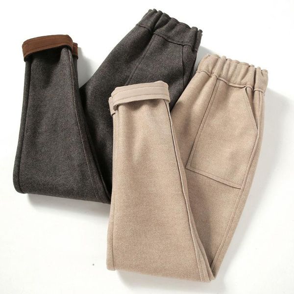 women's pants & capris plus velvet thicken woolen harem high waist winter women elegant office wool warm long trousers c5988, Black;white
women's pants & capris plus velvet thicken woolen harem high waist winter women elegant office wool warm long trousers c5988, Black;white