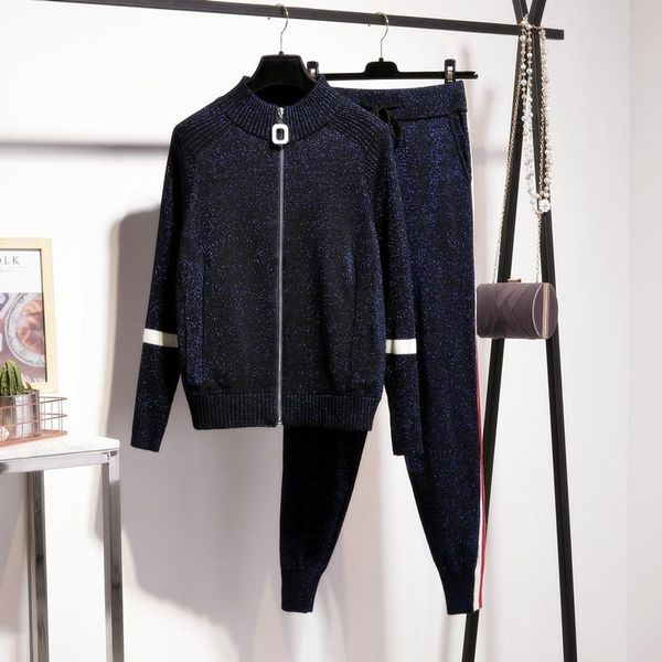 women's two piece pants fashion knitted tracksuit outfits women long sleeve bright silk knit cardigan jacket pencil trousers ladies cas, White
women's two piece pants fashion knitted tracksuit outfits women long sleeve bright silk knit cardigan jacket pencil trousers ladies cas, White