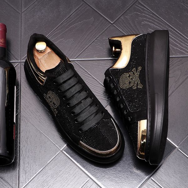 brand fashion men's casual shoes germuss diamond gold rhinestones handmade lace-up business loafers comfortable breathable walking snea, Black
brand fashion men's casual shoes germuss diamond gold rhinestones handmade lace-up business loafers comfortable breathable walking snea, Black