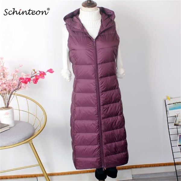 schinteon women ultra light down long vest with hood casual slim waistcoat white duck gilet arrival 211216, Black
schinteon women ultra light down long vest with hood casual slim waistcoat white duck gilet arrival 211216, Black