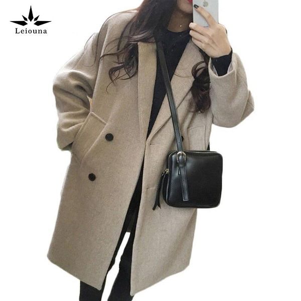 women's wool & blends leiouna long sleeve turn-down casual overcoat slim collar outwear autumn jacket female fashion winter women elega, Black
women's wool & blends leiouna long sleeve turn-down casual overcoat slim collar outwear autumn jacket female fashion winter women elega, Black
