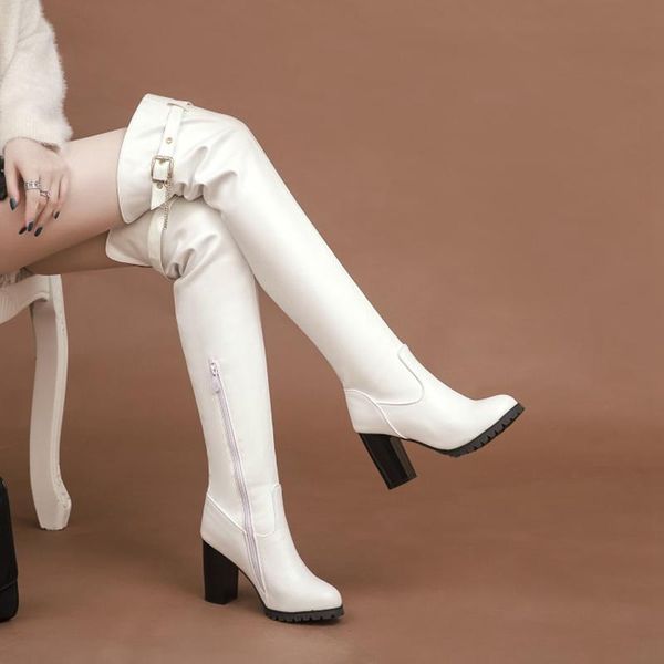 boots orchalisa big size 33-50 women thigh high faux leather side zip block heels long white dress party shoes f1316, Black
boots orchalisa big size 33-50 women thigh high faux leather side zip block heels long white dress party shoes f1316, Black