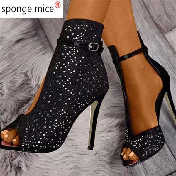 sandals 2021 summer women crystal ankle straps buckle transparent cover heel pumps ladies party shoes size 35-43, Black
sandals 2021 summer women crystal ankle straps buckle transparent cover heel pumps ladies party shoes size 35-43, Black