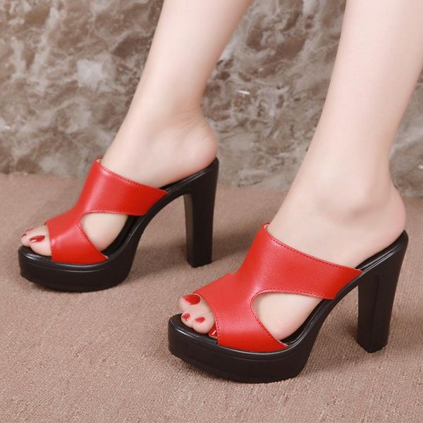 slippers high heels women platform shoes summer 2021 block heel leather slides ladies office, Black
slippers high heels women platform shoes summer 2021 block heel leather slides ladies office, Black