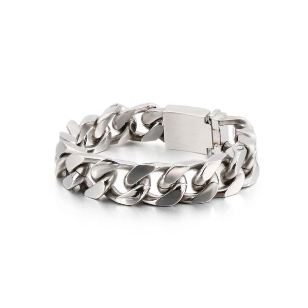 charm bracelets 13mm width thick metal cuban chain bracelet men stainless steel chunky link bangle homme jewellry 2021, Golden;silver 
charm bracelets 13mm width thick metal cuban chain bracelet men stainless steel chunky link bangle homme jewellry 2021, Golden;silver