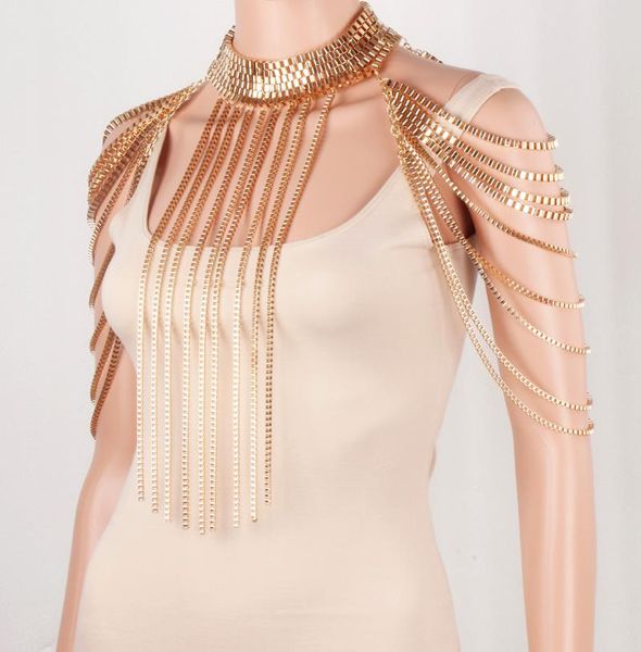 chains chran stunning gold color body shoulder chain jewelry necklace waist bikini harness dress decor slave jewellry bdc825, Silver
chains chran stunning gold color body shoulder chain jewelry necklace waist bikini harness dress decor slave jewellry bdc825, Silver