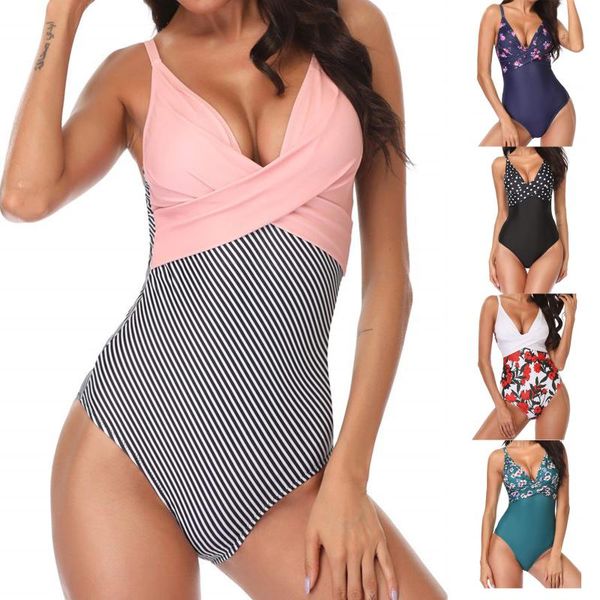 women's swimwear one piece swimsuit women print bathing suit halter bodysuit 2021 push up swim monokini beachwear plus size female, White;black
women's swimwear one piece swimsuit women print bathing suit halter bodysuit 2021 push up swim monokini beachwear plus size female, White;black