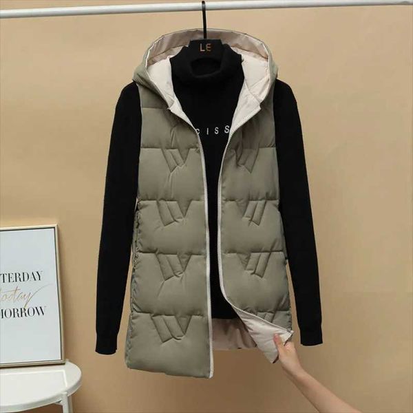 women's vests autumn and winter ladies fashion vest casual plus size waistcoat down cotton mid-length outer hooded sleeveless jacket, Black;white
women's vests autumn and winter ladies fashion vest casual plus size waistcoat down cotton mid-length outer hooded sleeveless jacket, Black;white