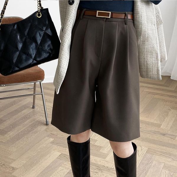 women's pants & capris high-waist straight-leg suit women fashion loose five-point woman casual solid slimming ladies 2021, Black;white
women's pants & capris high-waist straight-leg suit women fashion loose five-point woman casual solid slimming ladies 2021, Black;white