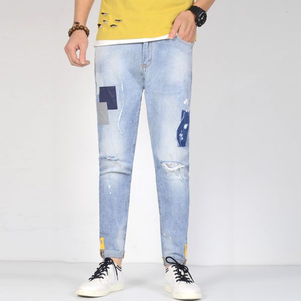 2021 new men's ripped stretch biker pants fashion classical denim stitching men slim male jeans y3dr, Blue
2021 new men's ripped stretch biker pants fashion classical denim stitching men slim male jeans y3dr, Blue