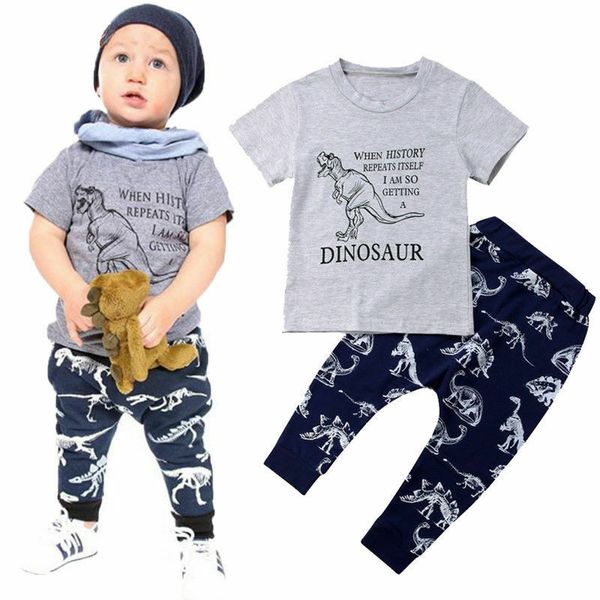 dinosaur kids baby boys short sleeve cotton t-shirt long pant trouser 2pcs outfits casual summer clothes set, White
dinosaur kids baby boys short sleeve cotton t-shirt long pant trouser 2pcs outfits casual summer clothes set, White