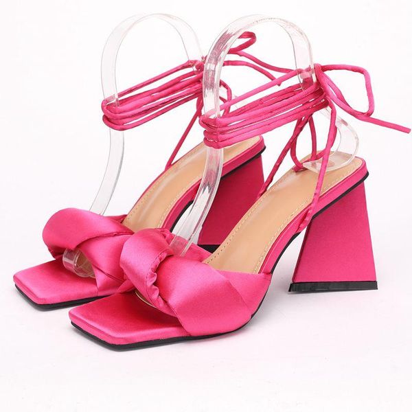 sandals blue satin high heels women summer gladiator thick lace-up square head peep toe ladies party shoes, Black
sandals blue satin high heels women summer gladiator thick lace-up square head peep toe ladies party shoes, Black