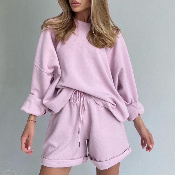 2021 new autumn women casual polyester suit oversized 2 pieces sets o neck hoodies sweatshirt long sleeves + shorts pants suits ig2j, White
2021 new autumn women casual polyester suit oversized 2 pieces sets o neck hoodies sweatshirt long sleeves + shorts pants suits ig2j, White