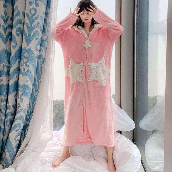 women's sleepwear fluffy women fur robe flannel winter pajamas lovely star hooded zipper long bathrobe couple robes home wear bath, Black;red
women's sleepwear fluffy women fur robe flannel winter pajamas lovely star hooded zipper long bathrobe couple robes home wear bath, Black;red