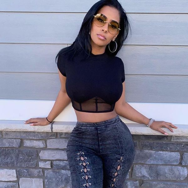 push up women crop summer short-sleeved casual mesh ladies patchwork black slim breathable t-shirt sportswear femme, Black;blue
push up women crop summer short-sleeved casual mesh ladies patchwork black slim breathable t-shirt sportswear femme, Black;blue