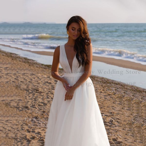 summer beach special occasion prom dress a line boho bridal gowns deep v neck sleeveless soft tulle backless bride dresses vestido de noiva, Black
summer beach special occasion prom dress a line boho bridal gowns deep v neck sleeveless soft tulle backless bride dresses vestido de noiva, Black