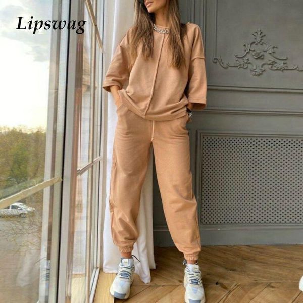 2021 women elegant half sleeve two piece sets fashion o neck pullover and long pants ladies spring casual solid color suits, Gray
2021 women elegant half sleeve two piece sets fashion o neck pullover and long pants ladies spring casual solid color suits, Gray