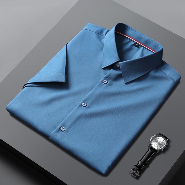 men's casual shirts 2021 summer business short-sleeved high-quality bamboo fiber shirt, White;black
men's casual shirts 2021 summer business short-sleeved high-quality bamboo fiber shirt, White;black