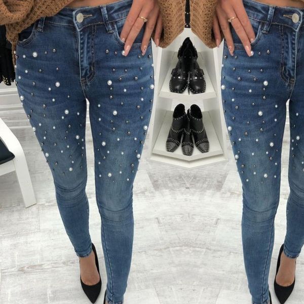 women stretch slim skinny jeans 2021 zipper pearl high waisted female jeans casual pencil pants push up jeans jean femme, Blue
women stretch slim skinny jeans 2021 zipper pearl high waisted female jeans casual pencil pants push up jeans jean femme, Blue