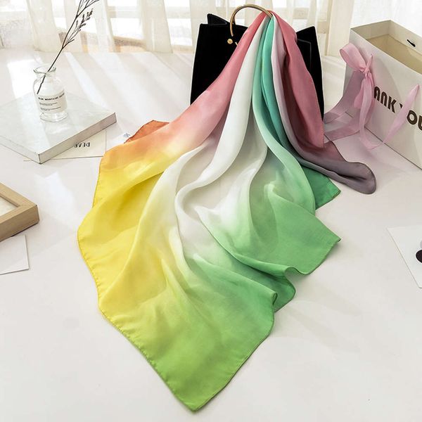 small square silk women's korean version versatile art scarves gradually changing spring and summer stewardess professional, Blue;black
small square silk women's korean version versatile art scarves gradually changing spring and summer stewardess professional, Blue;black