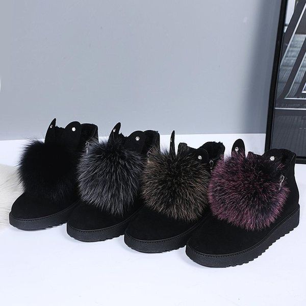 boots warm women's snow boots, suede winter shoes, fur ball fashion non-slip casual shoes x685, Black
boots warm women's snow boots, suede winter shoes, fur ball fashion non-slip casual shoes x685, Black