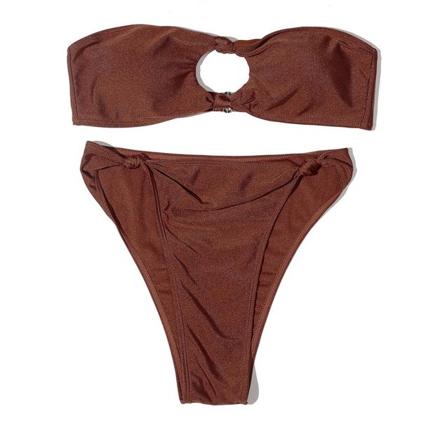 women's swimwear women bikini swimsuit 2021 ladies solid color tube knotted split beachwear bathing suits, White;black
women's swimwear women bikini swimsuit 2021 ladies solid color tube knotted split beachwear bathing suits, White;black