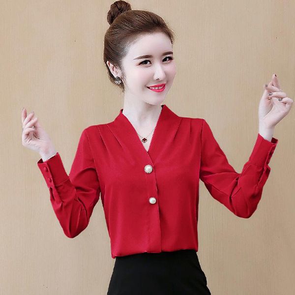 fashion women spring autumn style blouses shirts women casual long sleeve v-neck shirts elegant women's office lady df3309, White
fashion women spring autumn style blouses shirts women casual long sleeve v-neck shirts elegant women's office lady df3309, White